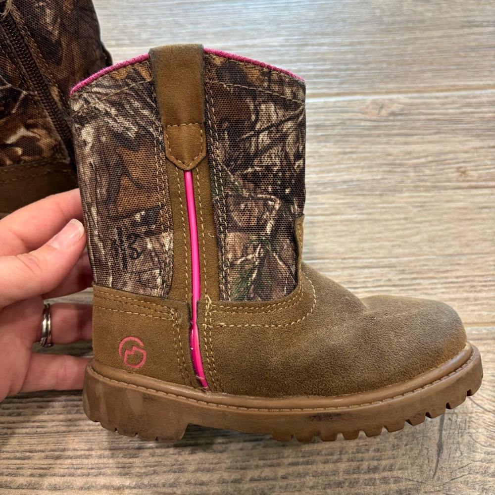 Magellan Outdoors Toddler Girls' Casual Boone Wellington Boots Pink/Brown & Camo